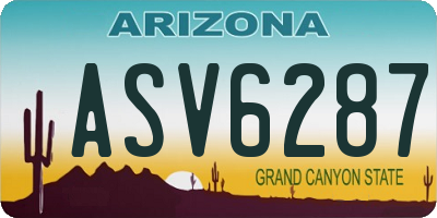 AZ license plate ASV6287