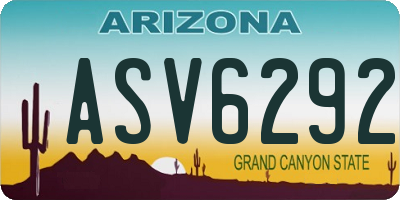 AZ license plate ASV6292