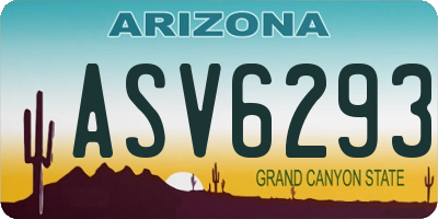 AZ license plate ASV6293