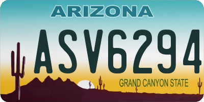 AZ license plate ASV6294