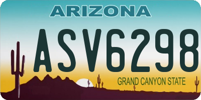 AZ license plate ASV6298