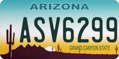 AZ license plate ASV6299