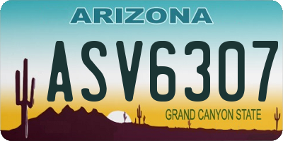 AZ license plate ASV6307