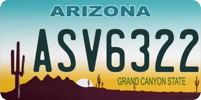 AZ license plate ASV6322