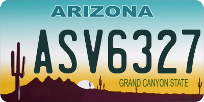 AZ license plate ASV6327