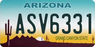 AZ license plate ASV6331