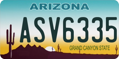 AZ license plate ASV6335