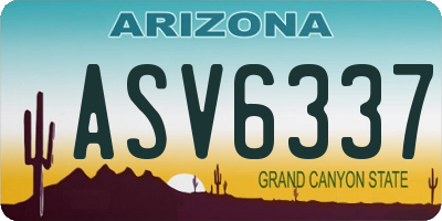 AZ license plate ASV6337