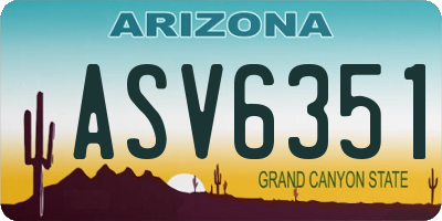 AZ license plate ASV6351