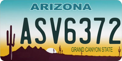 AZ license plate ASV6372