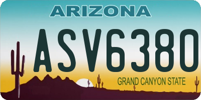 AZ license plate ASV6380
