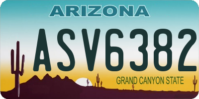 AZ license plate ASV6382