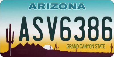 AZ license plate ASV6386