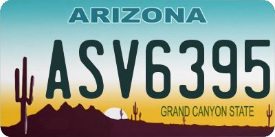 AZ license plate ASV6395