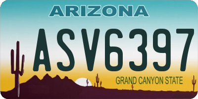 AZ license plate ASV6397