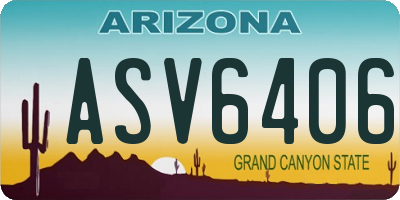 AZ license plate ASV6406
