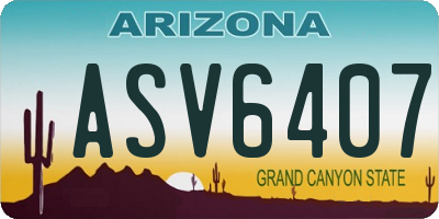 AZ license plate ASV6407