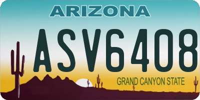 AZ license plate ASV6408