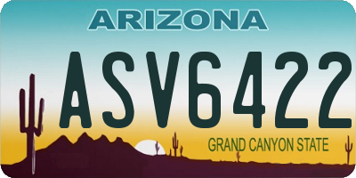 AZ license plate ASV6422