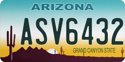 AZ license plate ASV6432