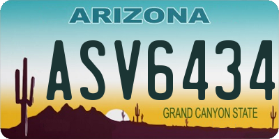 AZ license plate ASV6434