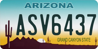 AZ license plate ASV6437