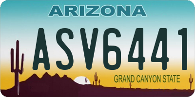 AZ license plate ASV6441