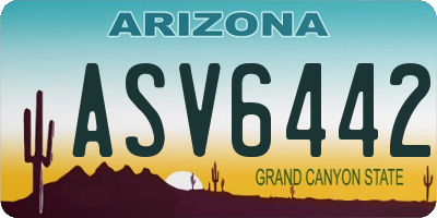 AZ license plate ASV6442