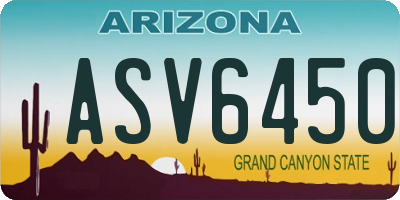 AZ license plate ASV6450