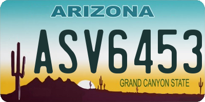 AZ license plate ASV6453
