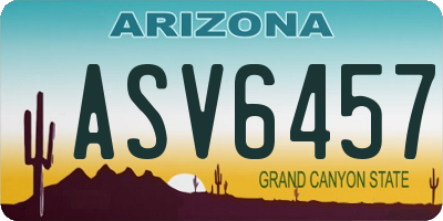 AZ license plate ASV6457