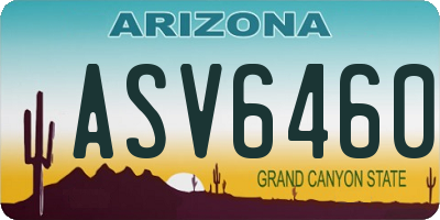 AZ license plate ASV6460