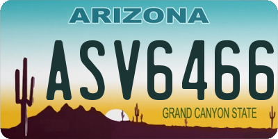 AZ license plate ASV6466