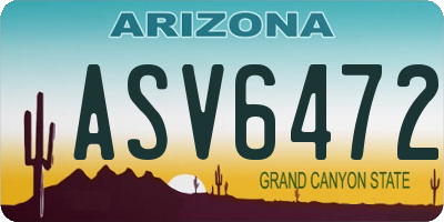 AZ license plate ASV6472