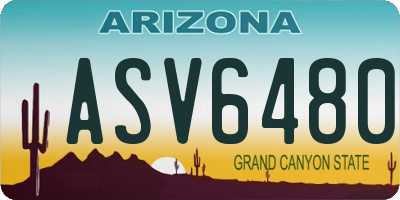 AZ license plate ASV6480