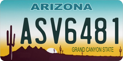 AZ license plate ASV6481