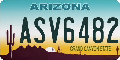 AZ license plate ASV6482
