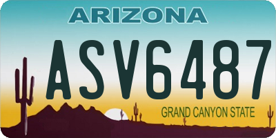 AZ license plate ASV6487
