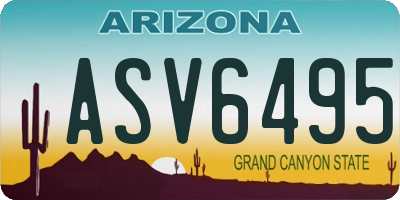 AZ license plate ASV6495