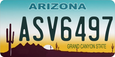 AZ license plate ASV6497