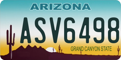 AZ license plate ASV6498