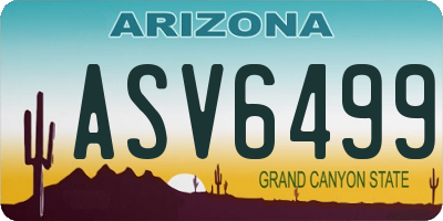 AZ license plate ASV6499