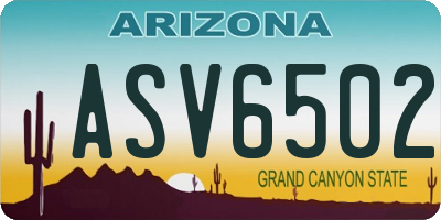 AZ license plate ASV6502