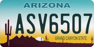 AZ license plate ASV6507