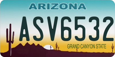 AZ license plate ASV6532