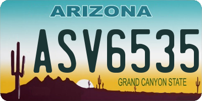 AZ license plate ASV6535