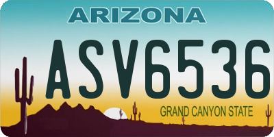 AZ license plate ASV6536