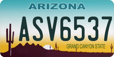 AZ license plate ASV6537