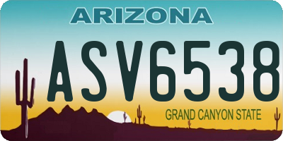 AZ license plate ASV6538