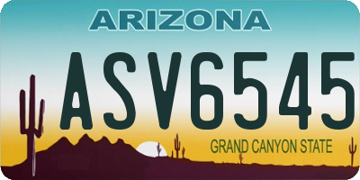 AZ license plate ASV6545